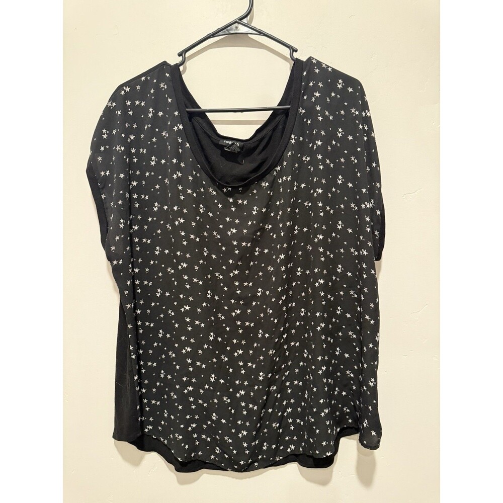 Torrid Women's Blouse black With White Stars Size 2 Harper